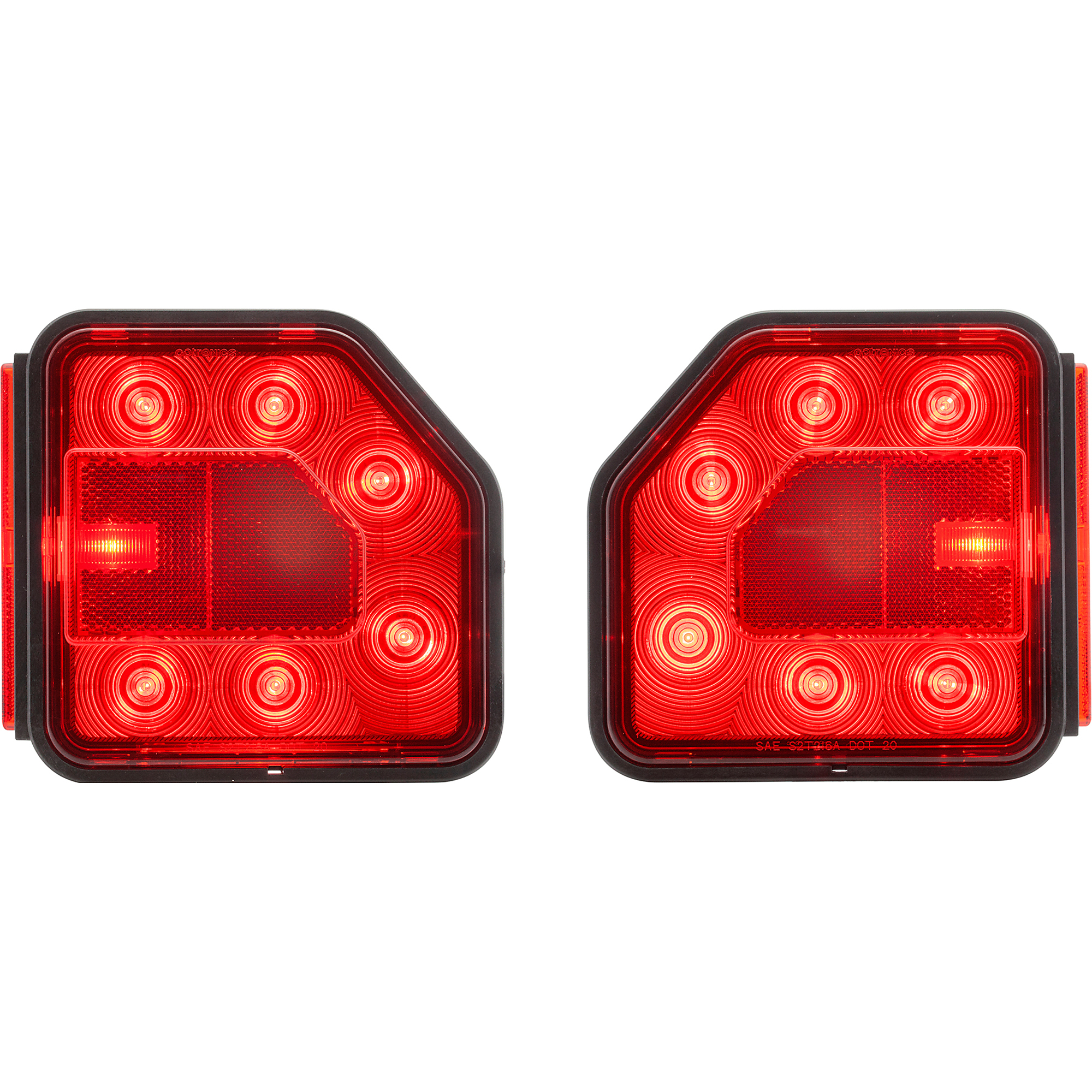 8-LED RED LOW PROFILE STUD MOUNT TAIL LIGHT SET